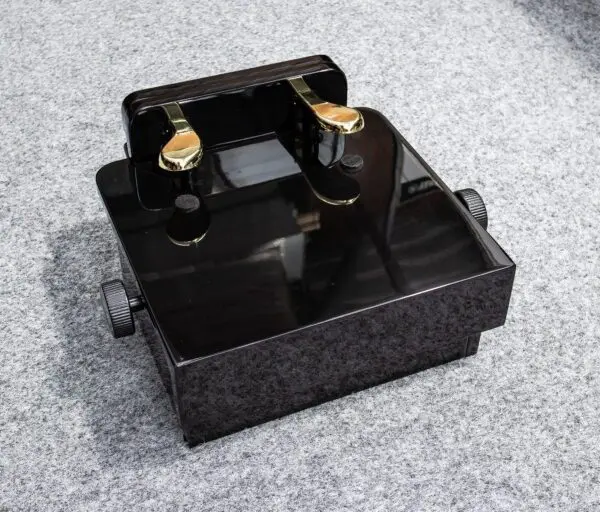 Adjustable Leather Duet Piano Stool in Polished Black With Button Top
