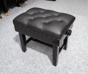 Solo Concert Stool with Leather Top in Polished Black