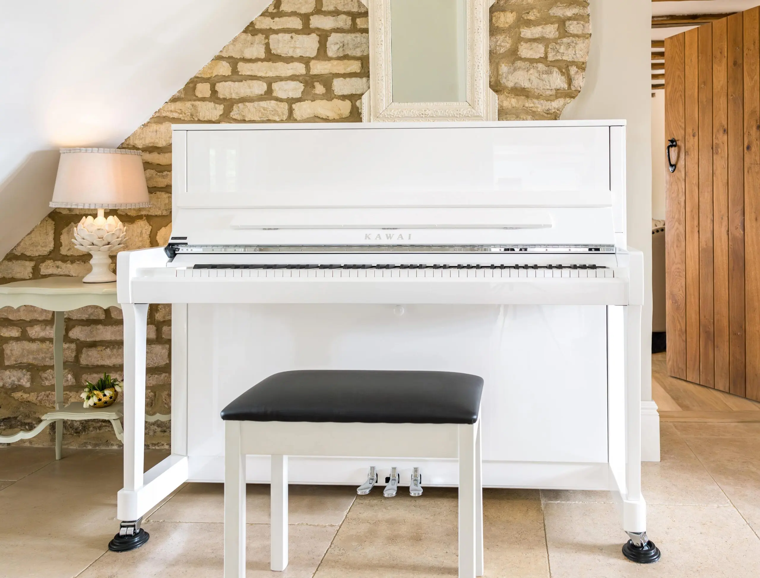 Kawai K300 white silver fittings