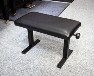 Hydraulic Piano Stool in Polished Black with Black Top