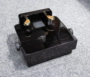Adjustable Leather Duet Piano Stool in Polished Black With Button Top
