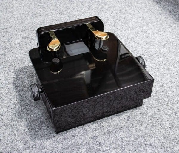 Adjustable Leather Duet Piano Stool in Polished Black With Button Top