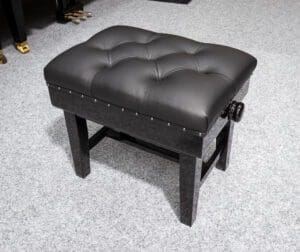 Solo Concert Stool with Leather Top in Polished Black