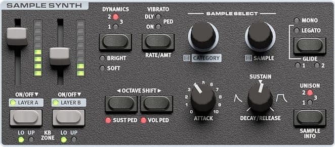 Nord Grand 2 Sample Synth Section